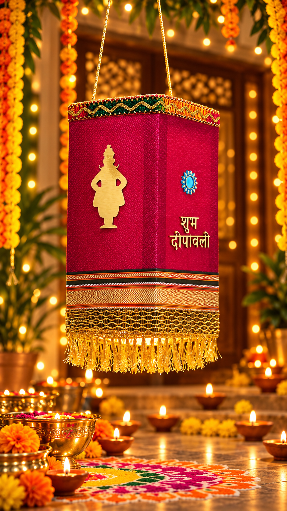 Back of Handcrafted Diwali Aakash Kandil